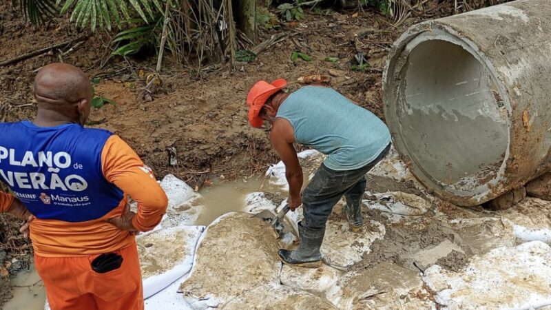 Prefeitura de Manaus moderniza drenagem e melhora escoamento da água da chuva no Lago Azul