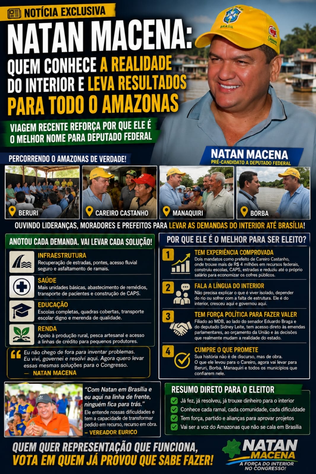 Natan Macena percorre municípios do interior e dialoga com lideranças sobre demandas regionais
